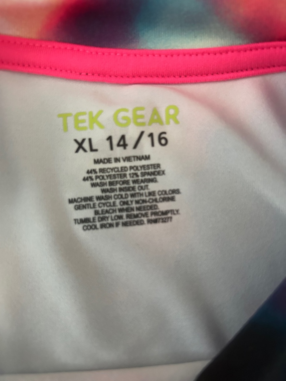 Tek Gear® Soft Tek Ruched Tie Dye Long Sleeve Tee Girls XL (14/16) - Picture 4 of 6